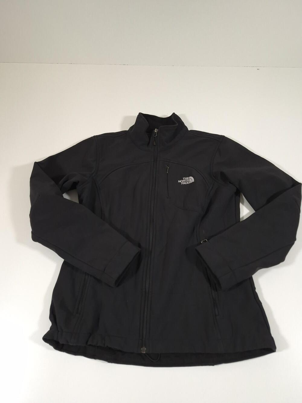 The North Face Jacket Womens Medium Black WindWall Softshell Fleece Lined Zip